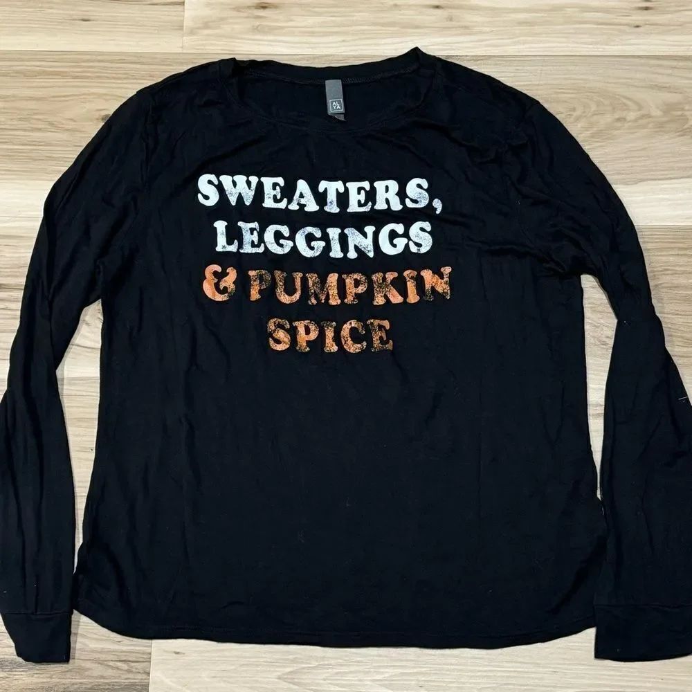 Alya Pumpkin Spice Autumn Long Sleeve Shirt Women’s Large
